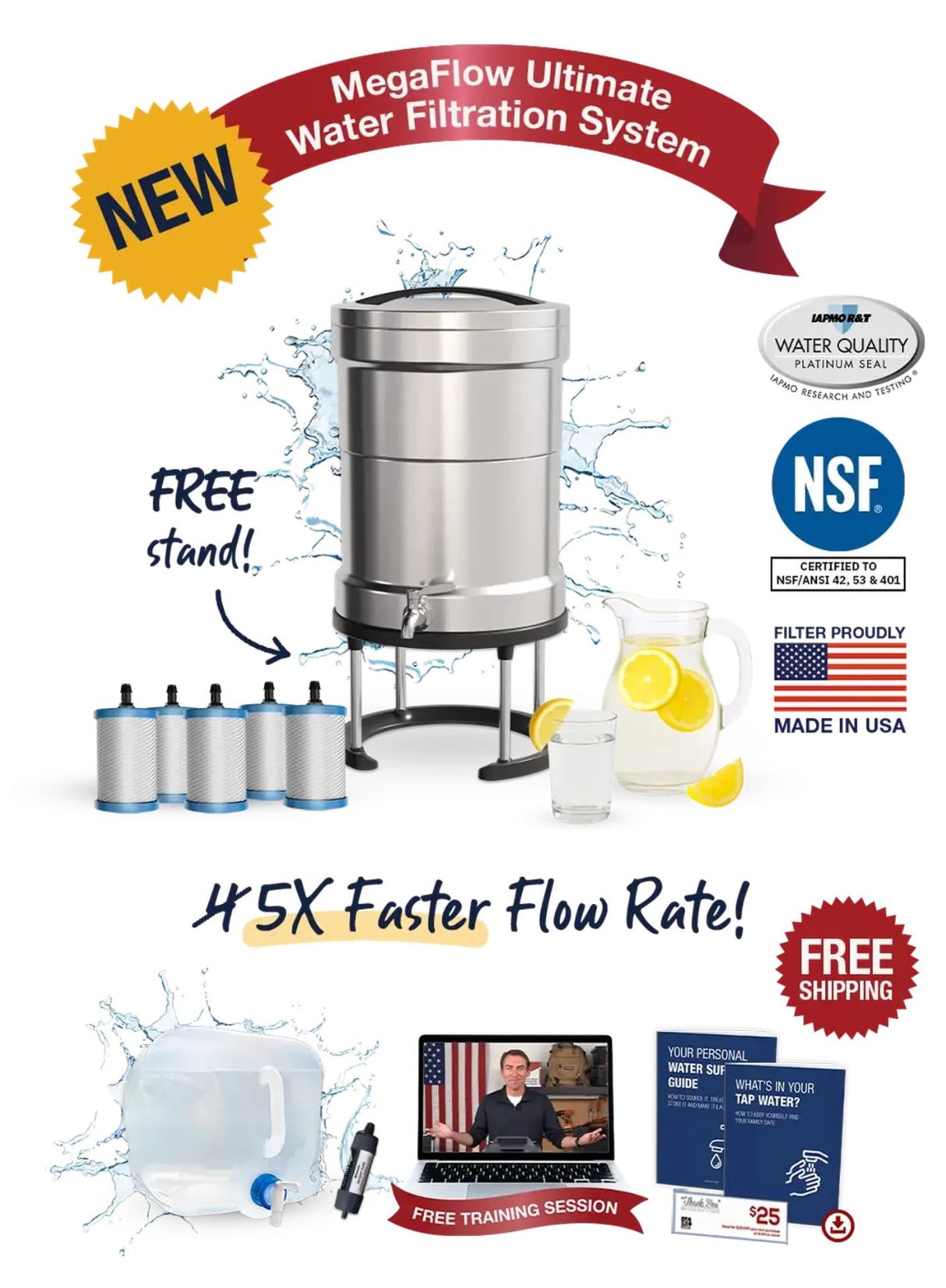 The MegaFlow Ultimate Water Filtration System — NSF Certified, Made in USA